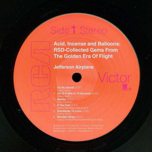 Jefferson Airplane — Acid, Incense And Balloons: RSD - Collected Gems From The Golden Era Of Flight